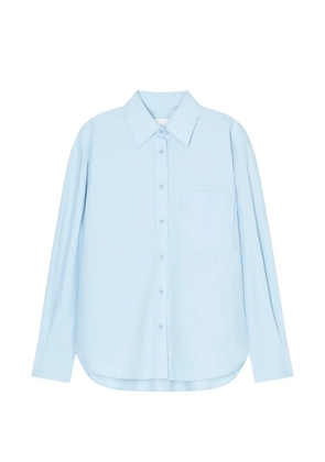 Closed embroidered oversized shirt - Blue