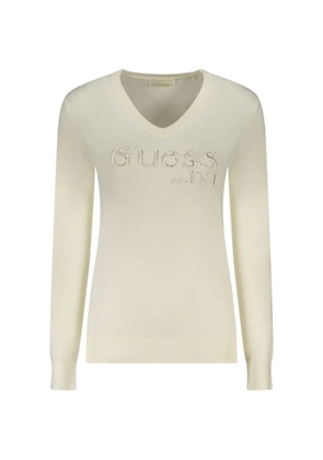 GUESS USA logo-embroidered V-neck top - Neutrals
