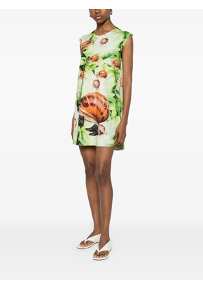 The Artistylist snail-print sleeveless mini dress - Green