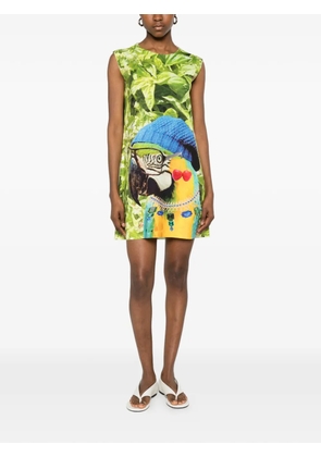 The Artistylist parrot-print sleeveless mini dress - Green