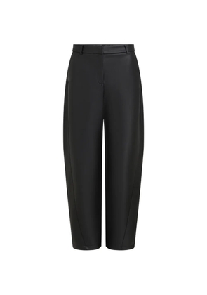 Karl Lagerfeld faux-leather barrel trousers - Black
