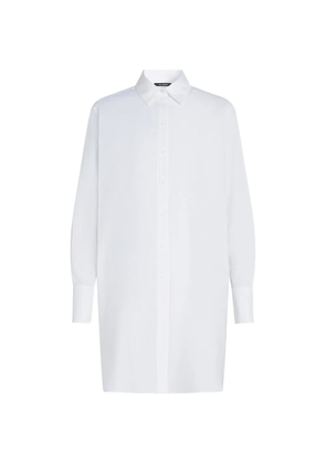Karl Lagerfeld pearl-embellished poplin tunic - White