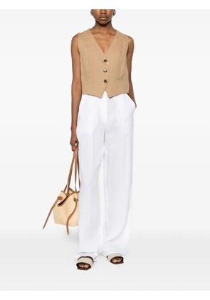 Marella Mlssolista linen wide-leg trousers - White