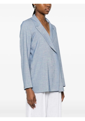 Marella metallic-effect peak-lapel blazer - Blue