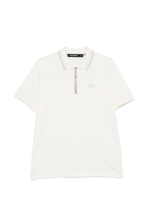 Karl Lagerfeld zip-fastening polo shirt - Neutrals
