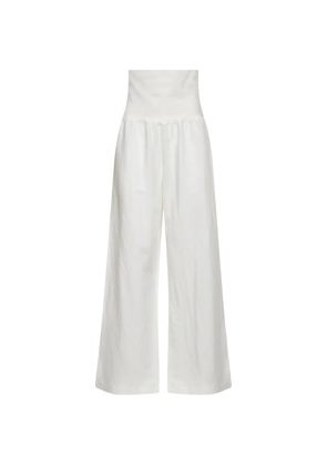 Maurizio high-waisted wide-leg trousers - White