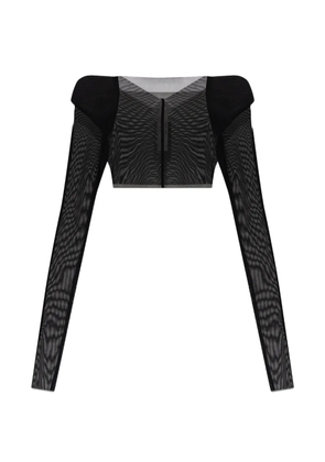 Rick Owens padded-shoulder crop top - Black