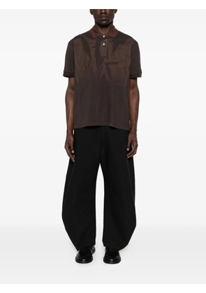 JiyongKim sun-faded cotton polo shirt - Brown