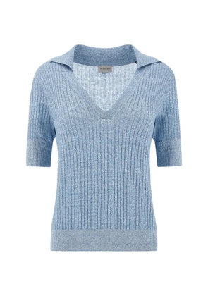 Paul & Shark Urukai ribbed-knit polo top - Blue