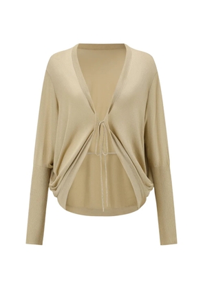 OUDE WAAG tie-fastening batwing cardigan - Neutrals