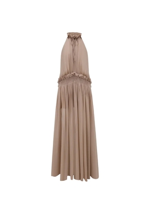 OUDE WAAG ruffled halterneck dress - Neutrals