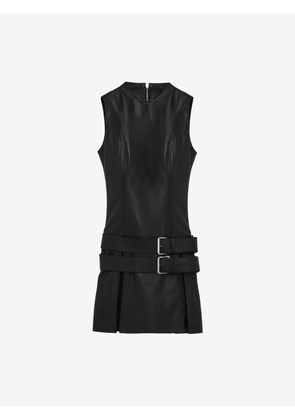 McQueen Leather Double Belt Mini Dress - Black - Women - 10