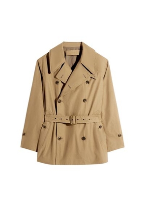 Short cotton trench coat