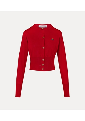 Vivienne Westwood Bea Cropped Cardigan Merino Wool / Silk Red XL Women