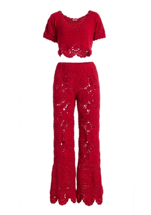 Akoia Swim Exclusive Bunga Crocheted Cotton Pant Set - Moda Operandi