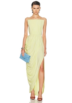 Stella McCartney Crepe Jersey Square Neck Gown in Sherbet Yellow - Lemon. Size 38 (also in 40).