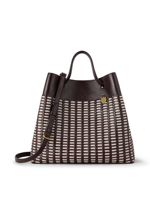Mulberry Women's Leather Woven Tote Ebony-Eggshell