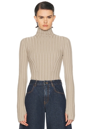 ALAÃA Corset Bodysuit in Sable - Beige. Size 34 (also in ).