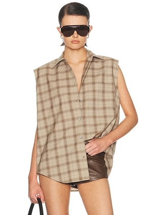 Acne Studios Sinora English Plaid Shirt in Beige Multi - Beige. Size 34 (also in 36, 38, 40).