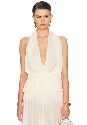 Aya Muse Palli Top in Ivory - Ivory. Size L (also in M, S).