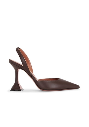 AMINA MUADDI Holli 95 Nappa Sling Back Pump in Coffee - Brown. Size 36 (also in 39, 40, 41).