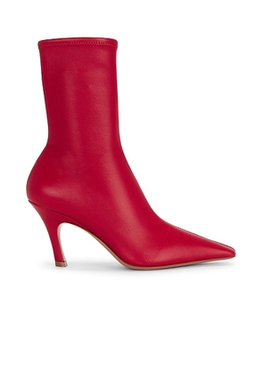 AMINA MUADDI Amina Muaddi Jamie Nappa 80 Boot in Terracotta - Red. Size 35.5 (also in 37.5, 38.5, 39.5).