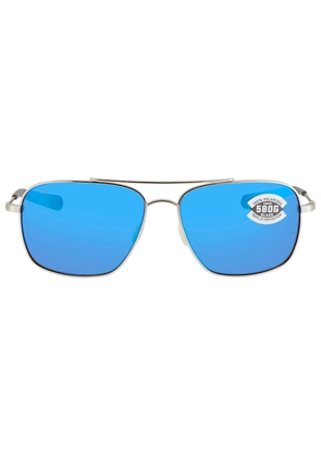 Costa Del Mar CANAVERAL Blue Mirror Polarized Glass Titanium Mens Sunglasses CAN 21 OBMGLP 59