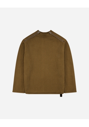 Men s Shoulder Zip Knit Sweater Beige