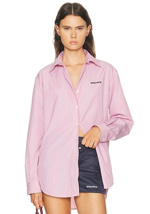 Miu Miu Popeline Riga Shirt in Rosa - Pink. Size 38 (also in ).