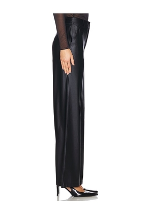 Commando Matte Metallic Wide Leg Trouser in Black. Size XL. Also in S.