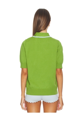Essentiel Antwerp Jonda Contrast Colour Polo in Green. Size L. Also in M, S, XS.