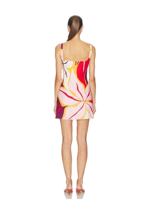 Cala de la Cruz Siela Dress in White,Red. Size XS. Also in S, M, XL.