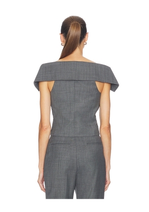 Ganni Wool Melange Suiting Vest in Grey. Size 34. Also in 40.