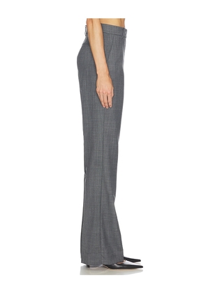 Ganni Wool Melange Suiting Straight Pant in Grey. Size 34. Also in 36, 38.