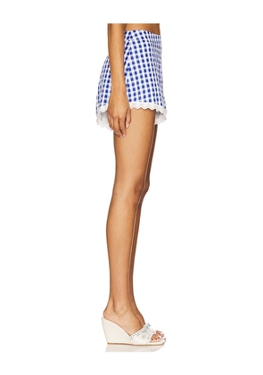 MAJORELLE Peggy Hot Short in Blue. Size XS. Also in XXS, S, M, L, XL.
