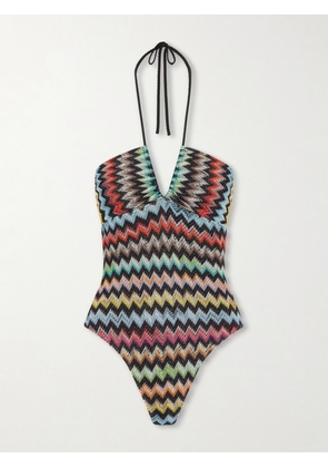 Missoni - Striped Metallic Crochet-knit Swimsuit - Multi - IT36,IT38,IT40,IT42,IT44,IT46,IT48