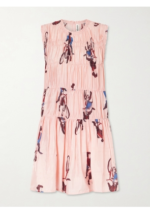 ALIX OF BOHEMIA - Jule Parisian Printed Silk Mini Dress - Pink - x small,small,medium,large,x large