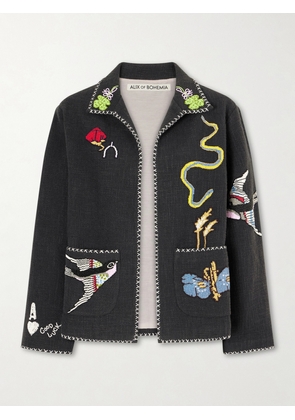 ALIX OF BOHEMIA - Francis Bead-embellished Cotton-canvas Jacket - Black - x small,small,medium,large