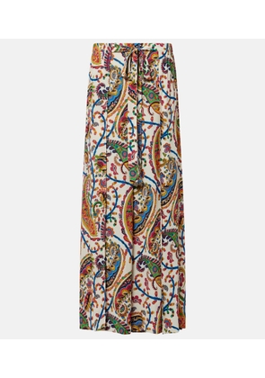 Etro Paisley pleated palazzo pants
