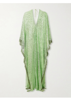 Taller Marmo - Sequined Fringed Gown - Green - One size