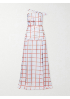 Emilia Wickstead - Estella Pleated Checked Silk-twill Gown - Multi - UK 4,UK 6,UK 8,UK 10,UK 12
