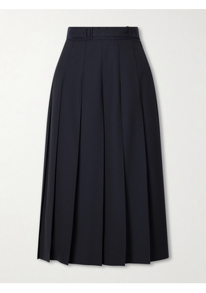Auralee - Pleated Wool And Mohair-blend Midi Skirt - Blue - 0,1,2,3