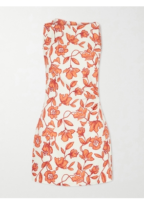 SIR. - Chloe Floral-print Linen-blend Mini Dress - Orange - 00,0,1,2,3,4
