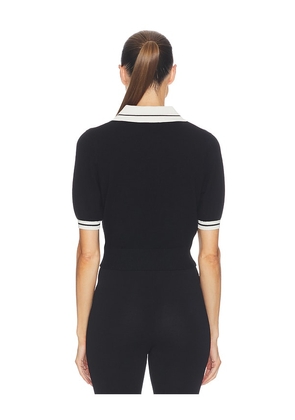 Malbon Mikayla Knit Polo Top in Black. Size XS. Also in S, M, L.