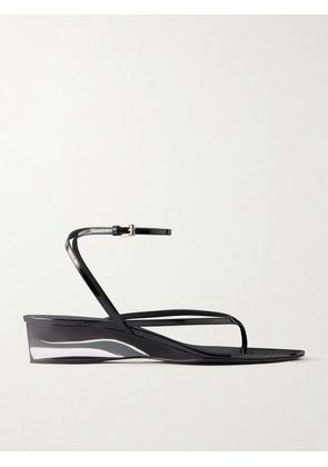 Alaïa - Tong 30 Patent-leather Wedge Sandals - Black - IT36,IT37,IT38,IT39,IT40,IT41,IT42