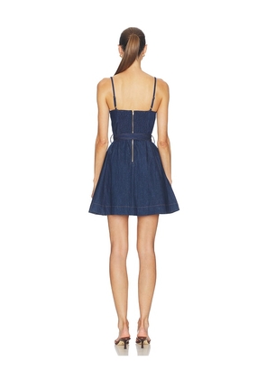 Karina Grimaldi Lola Denim Mini Dress in Blue. Size XS. Also in S, M.