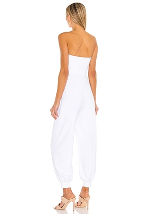 Susana Monaco Strapless Cuffed Ankle Jumpsuit in White. Size XL. Also in XS, S, M, L.