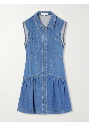 FRAME - Paneled Denim Mini Dress - Blue - x small,small,medium,large,x large