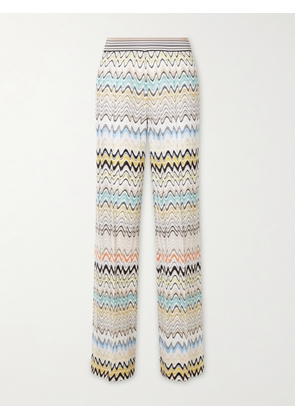Missoni - Striped Crochet-knit Wide-leg Pants - White - IT36,IT38,IT40,IT42,IT44,IT46,IT48