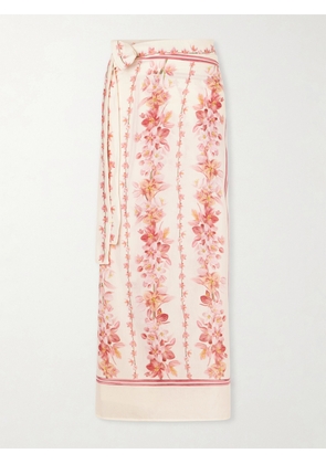 Agua by Agua Bendita - Lavanda Cauca Floral-printed Cotton And Silk-blend Pareo - Pink - One size